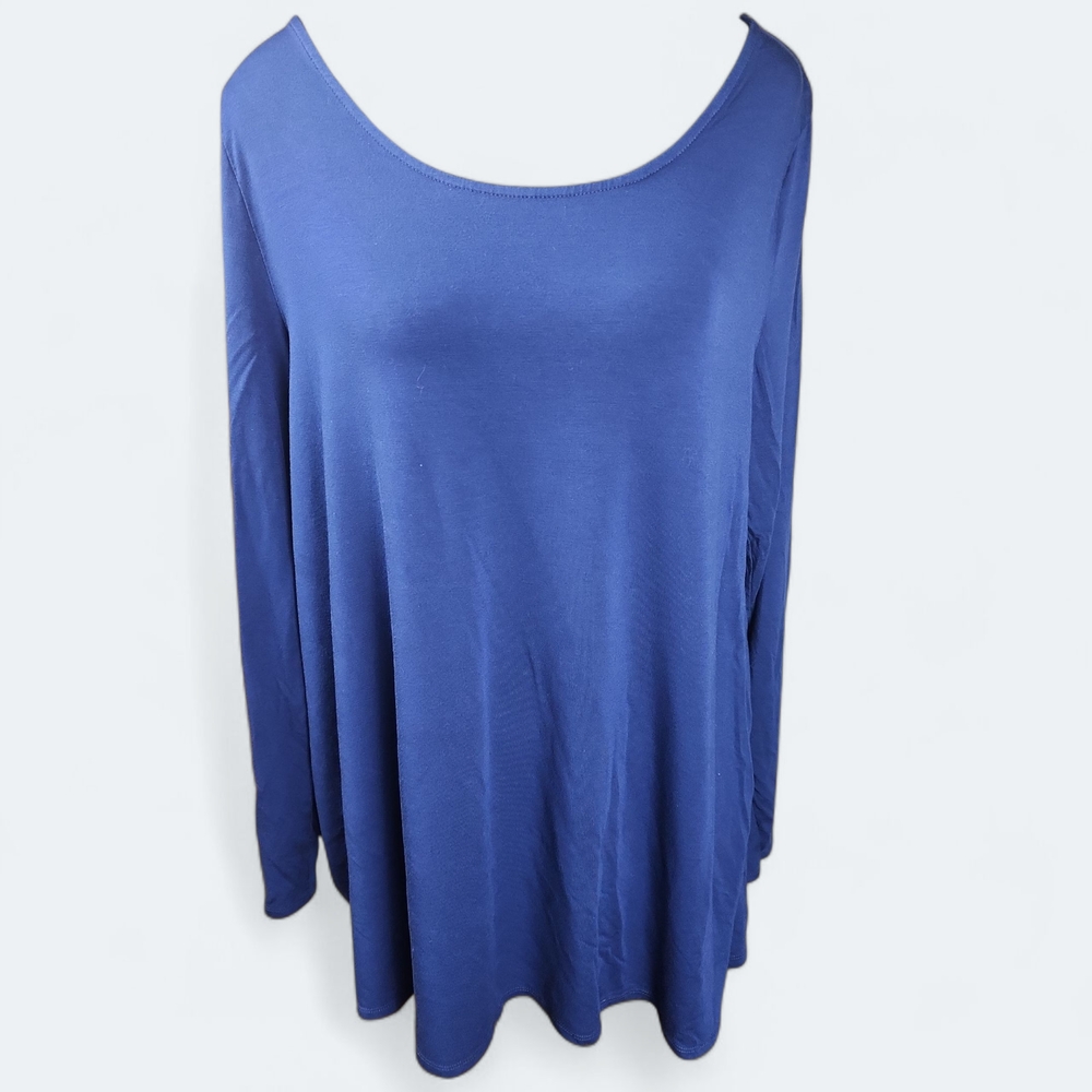 SOFT SURROUNDINGS | Long-Sleeve Cozycore Capsule Royal Blue Comfy Tunic Top | XL